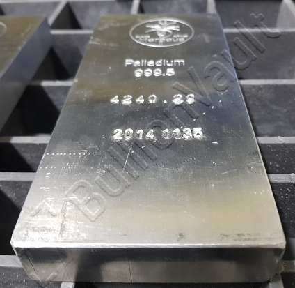 Palladium Good Delivery bar traded on the wholesale market and available to buy and sell on Golden Window